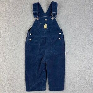 Vintage Winnie the Pooh Size 12M Embroidered Bib Corduroy Overalls Classic Y2K